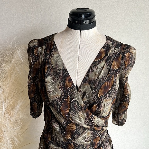 REVOLVE chocolate brown snakeskin mini dress - Picture 7 of 15